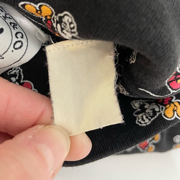 VTG Disney Mickey & Co black turtleneck w/ Mickey Mouse pattern throughout sz XL - Picture 7 of 8